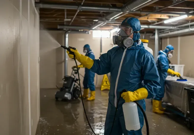 Basement Sanitization and Antimicrobial Treatment process in Wayne, WV